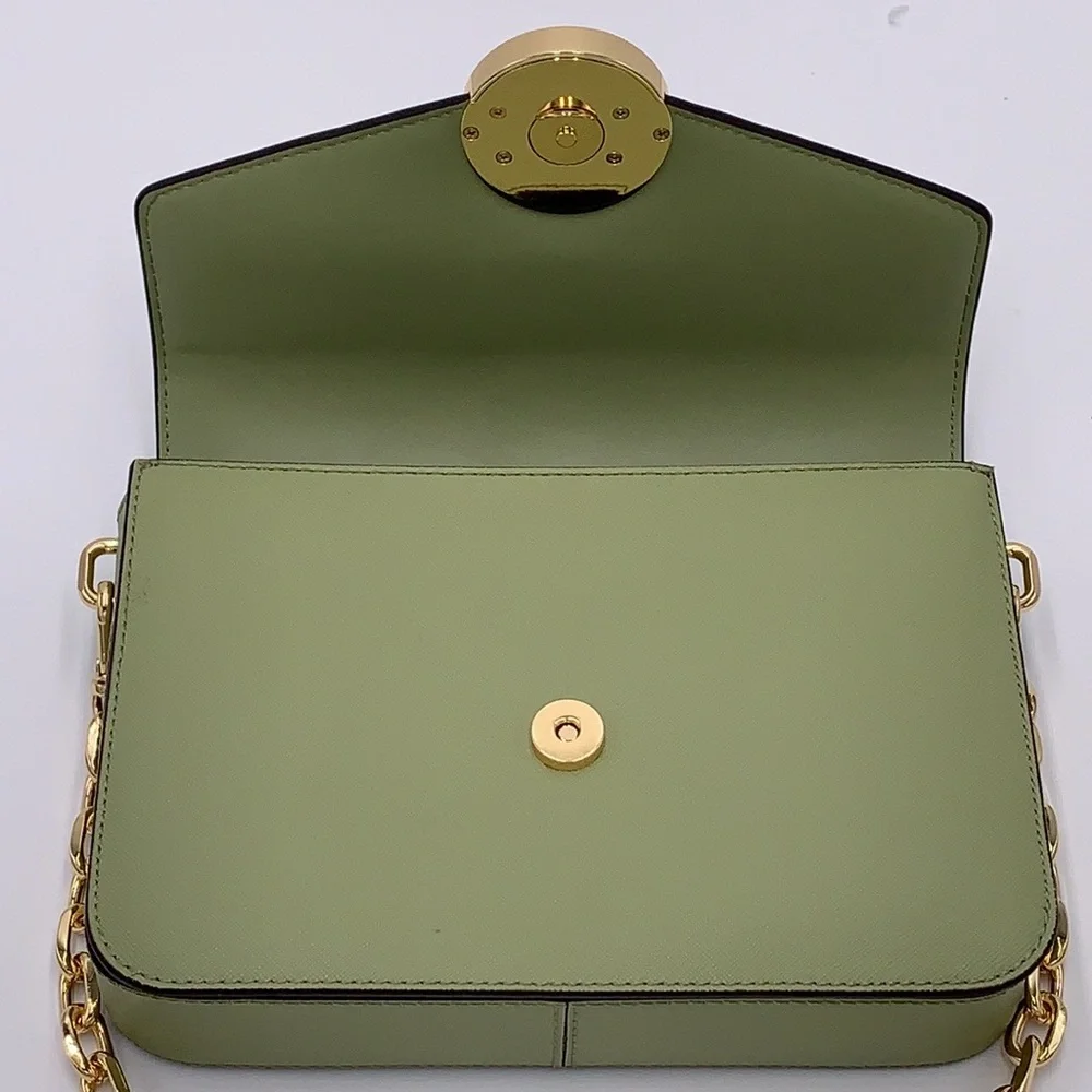MICHAEL KORS CARMEN MEDIUM CONVERTIBLE SHOULDER BAG LIGHT SAGE COLOR - Picture 9 of 16